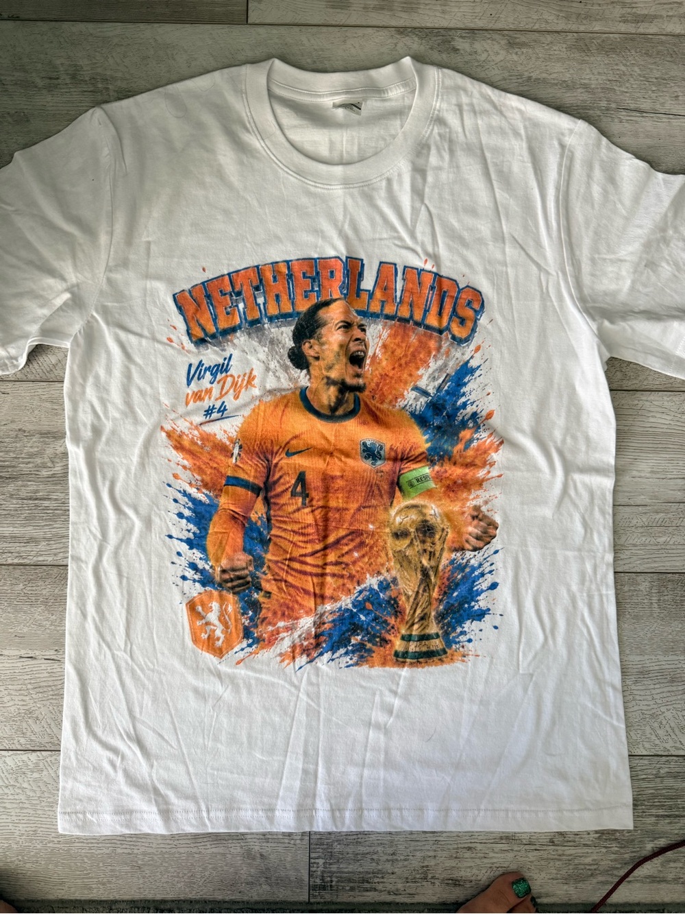 Netherlands Virgil Ban Dyke Graphic Soccer T-Shirt - Men Large MWOT